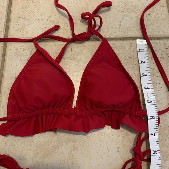 💜 Shein Red Ruffle String Bikini Set - Size Medium - Picture 7 of 7